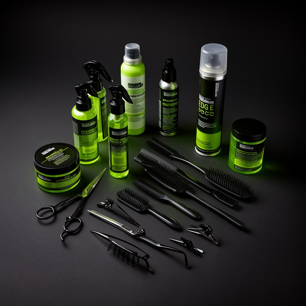 Professional beauty supply products flat lay
